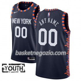 Canotte Bambino New York Knicks Personalizzate 2018-19 Nike City Edition Navy Swingman